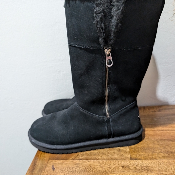 Koolaburra By UGG Aribel Tall 1114831 Womens Black Round Toe Zip Boots Sz 10 - Picture 7 of 9